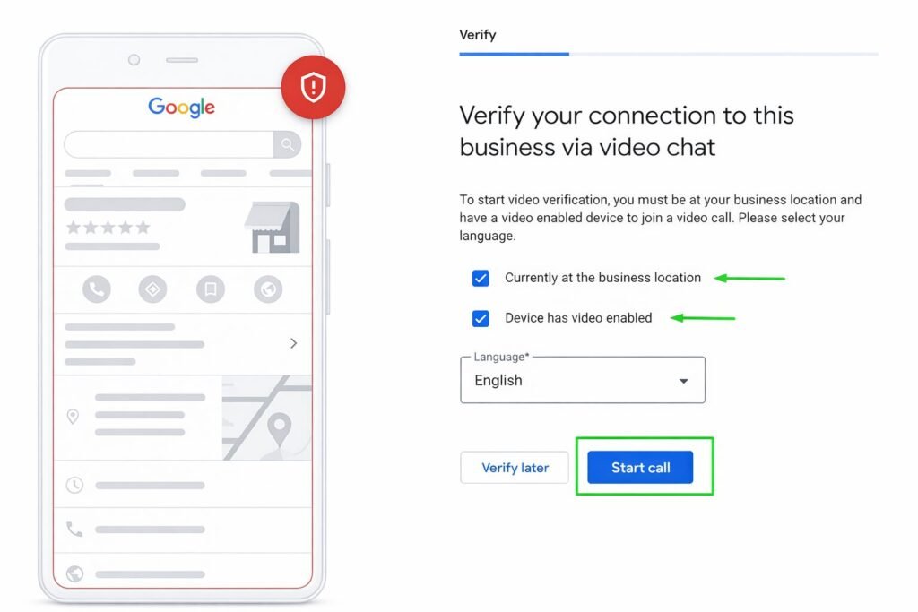 Live Video Call Verification in gmb
