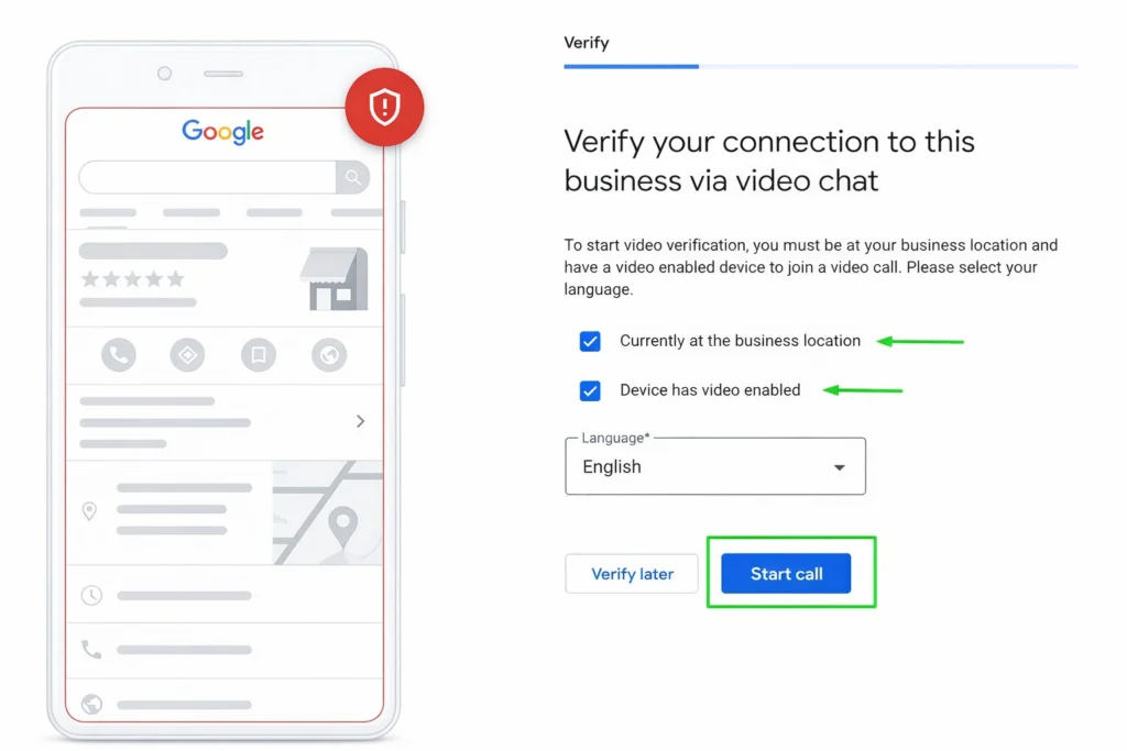 Live Video Call Verification in gmb