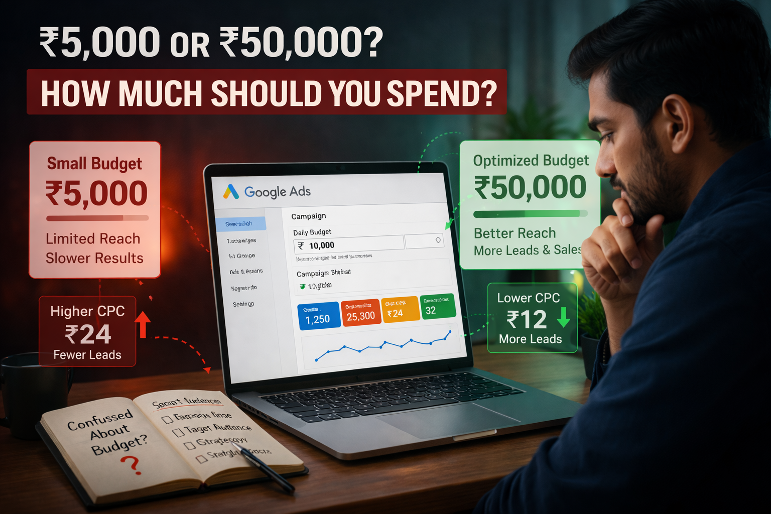 how much to spend on Google Ads India small business
