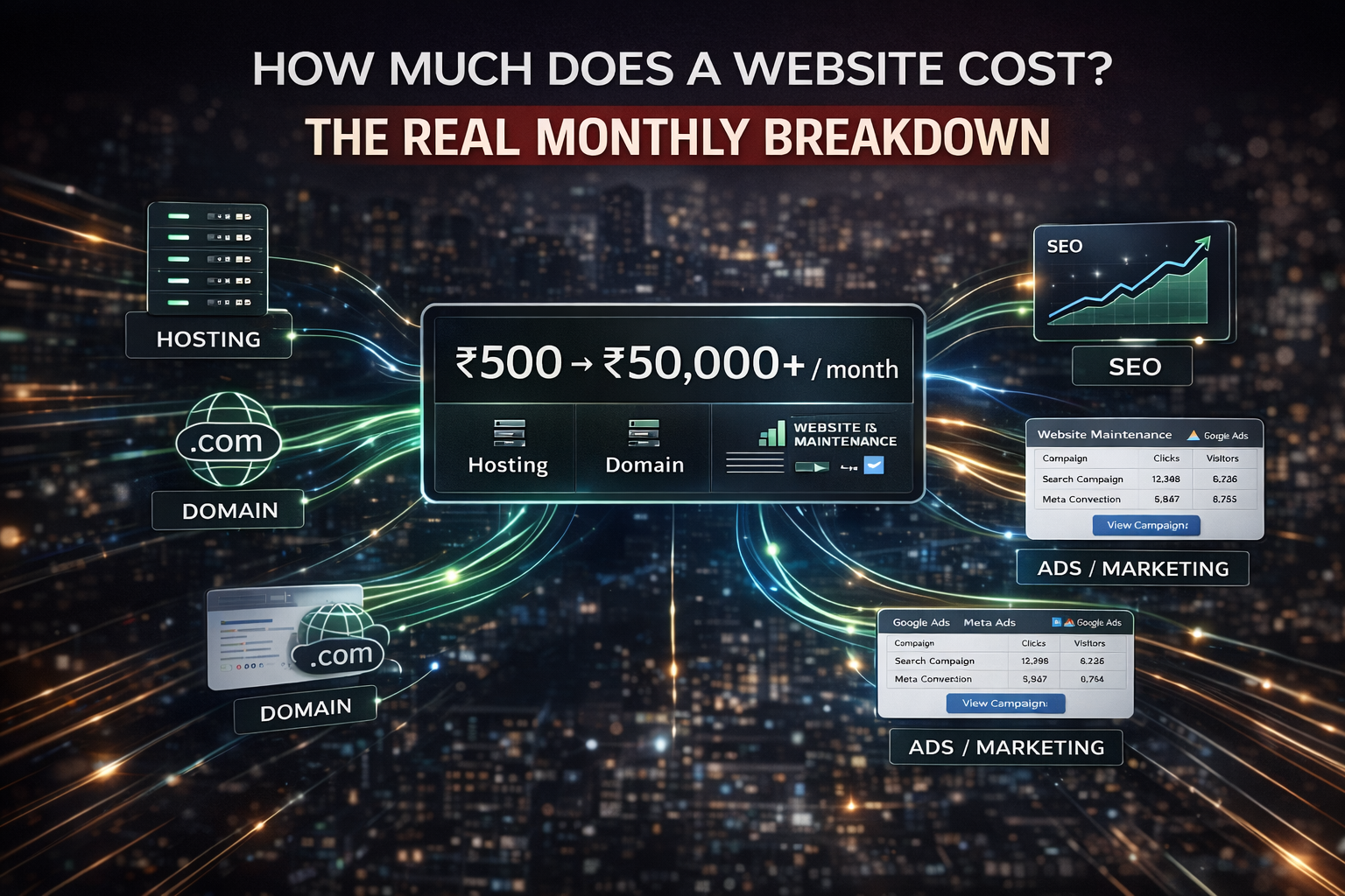 how much does a website cost per month in india