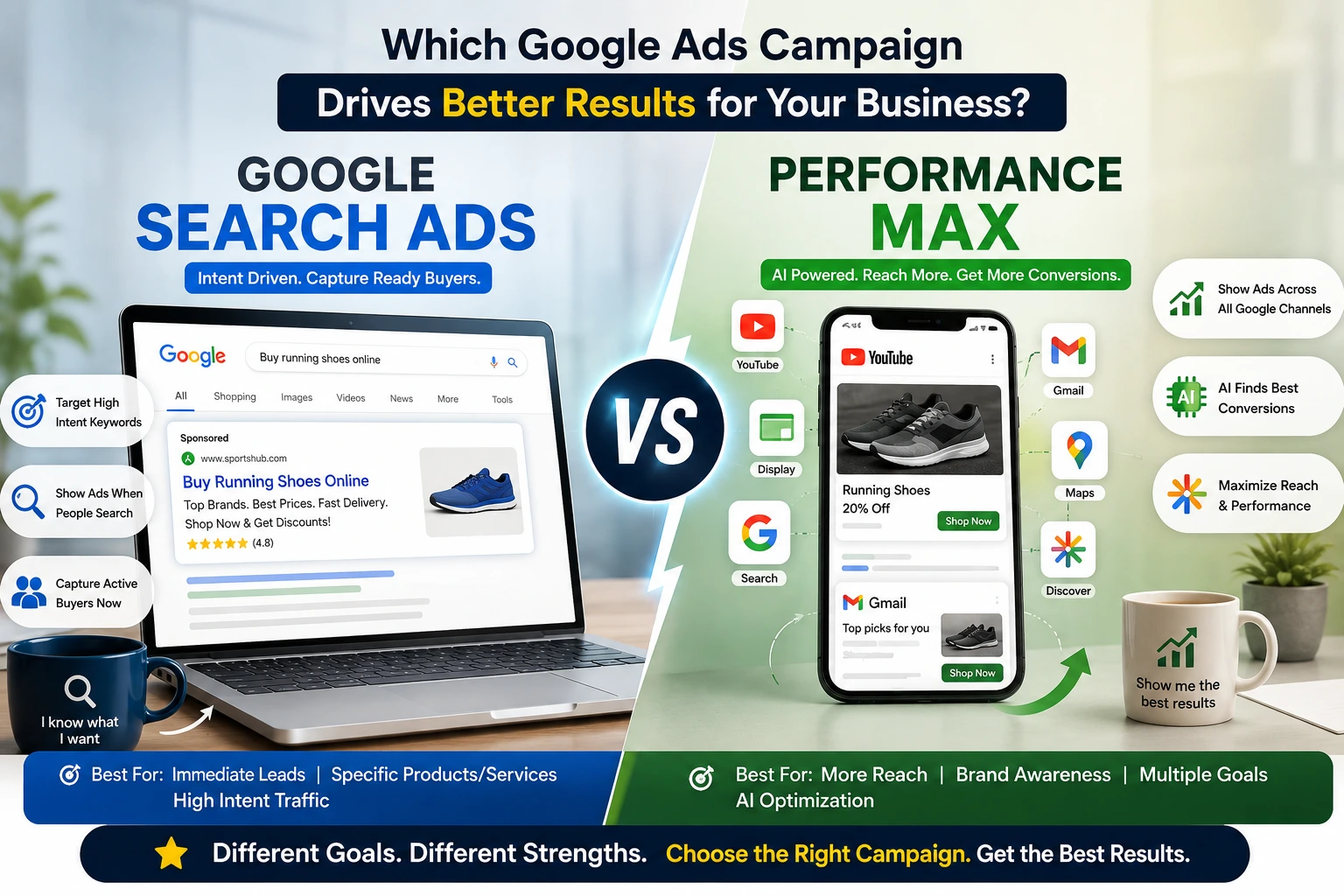 Google Search Ads vs Performance Max