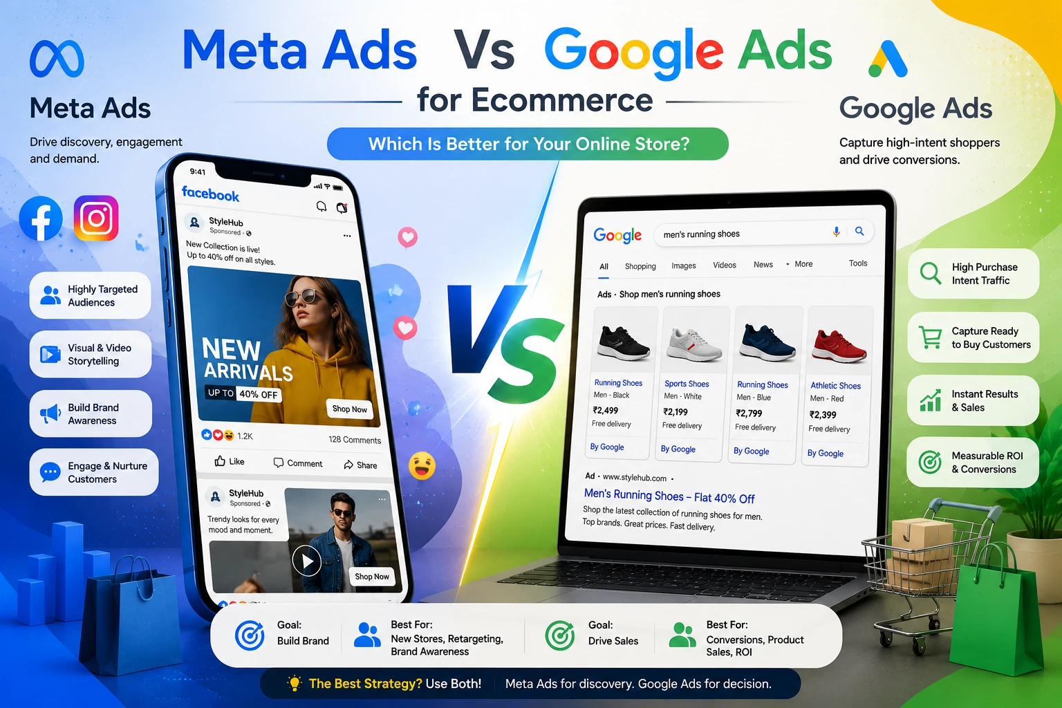 Meta Ads vs Google Ads for Ecommerce