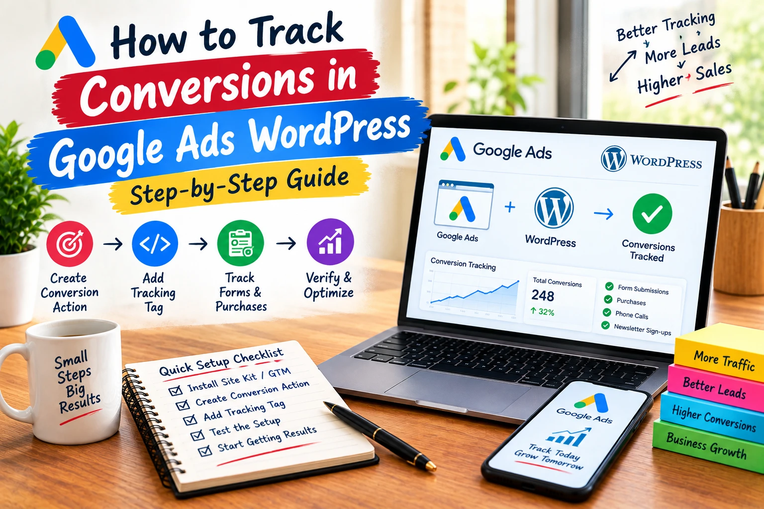 how to track conversions in Google Ads WordPress