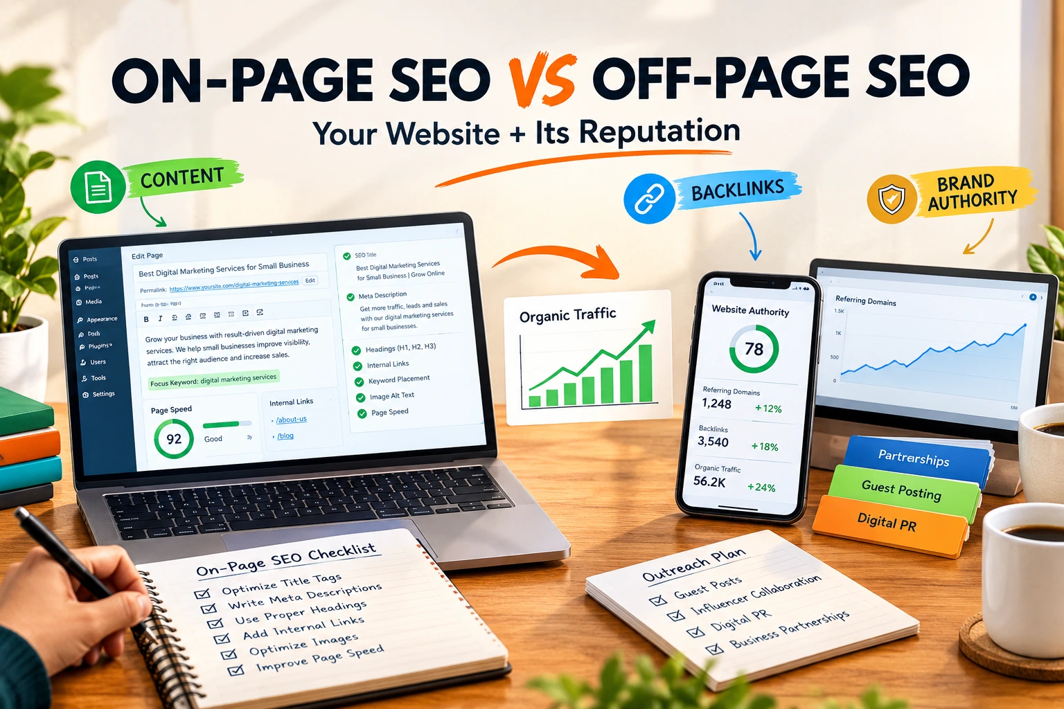 on page seo vs off page seo
