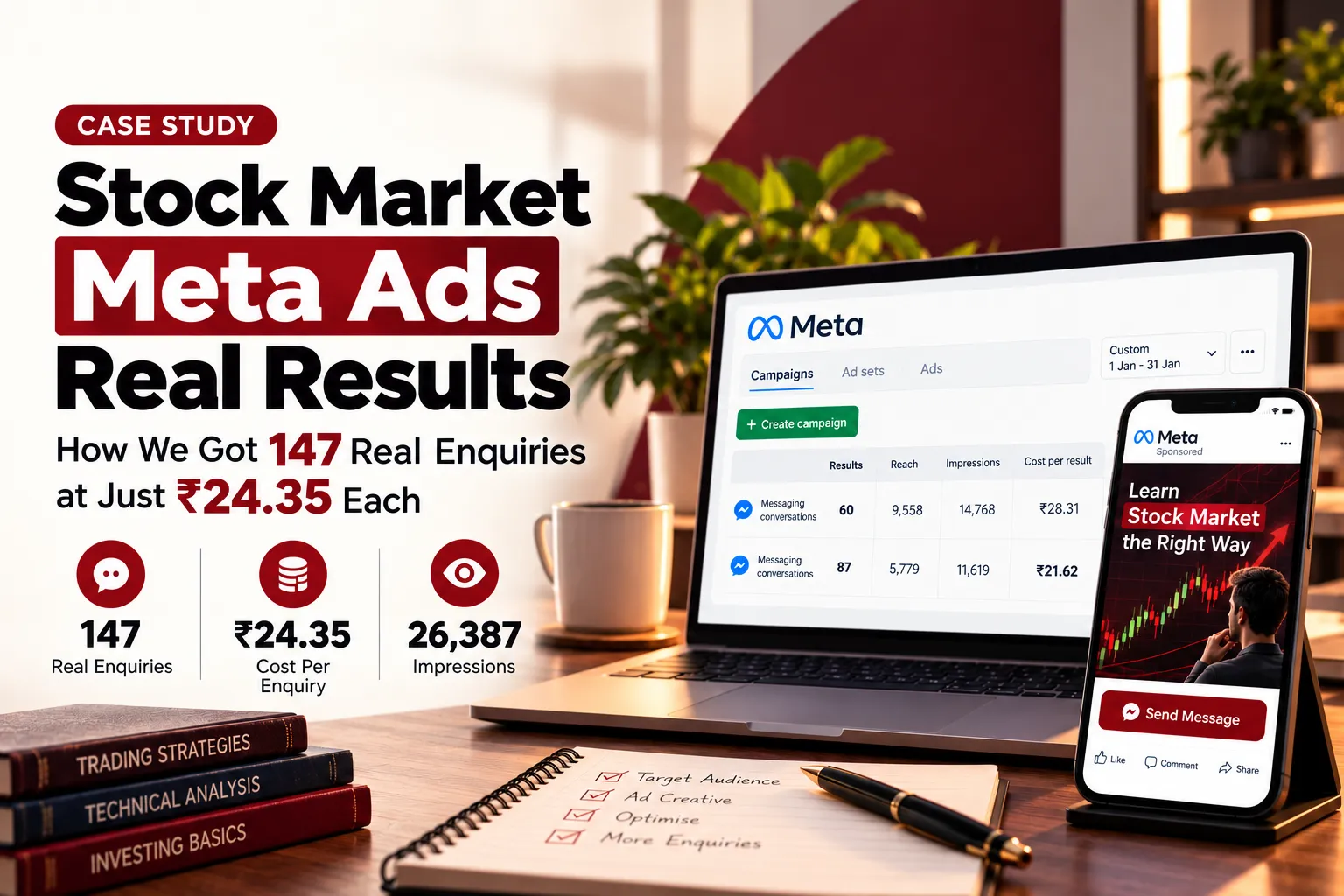 stock market Meta Ads case study